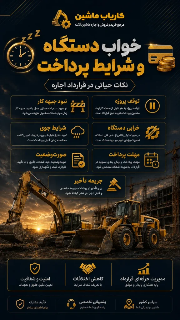 اینفوگرافیک خواب دستگاه و شرایط پرداخت در قرارداد اجاره